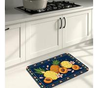 Fruit Pattern Kitchen Mats for Floor, Colorful Citrus and Berry Design Soft Mats, Summer Cushioned Comfort Washable Decor Rugs for Kitchen Sinks Laundryroom Bathroom 16x24 Inch