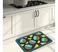 Fruit Pattern Kitchen Mats for Floor, Colorful Citrus and Kiwi Design Soft Mats, Summer Cushioned Comfort Washable Decor Rugs for Kitchen Sinks Laundryroom Bathroom 20x31 Inch