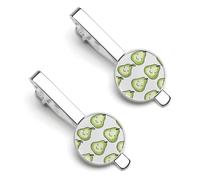 Fruit Pears Pattern Casual Tie Clips for Men 1 Pair Classic Tie Bars Suit Jewelry Gift for Father Husband Boyfriend 5.5x2.2cm