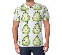 Fruit Pears Pattern Men's T-Shirts Athletic Crew Neck Tee Mesh Quick Dry Summer Tops XS