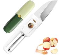 Fruit Peeler,2-in-1 Peeler Cutter,Portable Fruit Vegetable Peelers Paring Knife 2 in 1 Tools, Easy Peeling & Cutter Veggie Potato Carrot Apple for Kitchen Office Outdoor