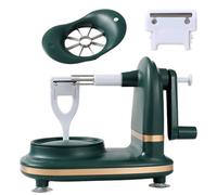 Fruit Peeler Machine Hand-Cranked Pear Peeler Slicer with Non-Slip Suction Cup Base Multi-Function Peeling Machine for Home Kitchen Tool Dark Green Kitchen