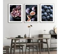Fruit Photography Pomegranate Figs Kitchen Posters Canvas Prints Painting Posters Wall Art for Room Decoration Wall Art 35x50cm-3Pcs Frameless