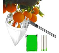 Fruit Picker, 2025 New Apple Picker with Telescopic Handle, Berry Picker Fruit Picking Tool with Fabric Bag Holder, Easy to Screw Together, Multi Use for Various Fruits (1.6m)