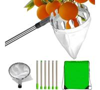 Fruit Picker, 2025 New Apple Picker with Telescopic Handle, Berry Picker Fruit Picking Tool with Fabric Bag Holder, Easy to Screw Together, Multi Use for Various Fruits