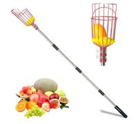 Fruit Picker Harvester, Fruit Picker Tool, Harvester Basket Orchard Lightweight, Twist-On Fruit Picker Basket, Telescopic Stainless Steel Fruit Grabber for Apple Orange Lemon Mango Pear Fruits Picking
