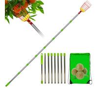 Fruit Picker Pole | Fruit Picker with Basket | Stainless Steel Telescopic Fruits Picking Tool, Portable Rustproof Detachable Lightweight Fruits Pickers for Plum, Pear, Lemon, Apricot
