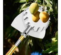 Fruit Picker Pole with Basket, Avocado Picker Pole Stainless Steel, Practical Harvest Aid Grabber for Pear, Lemon, Orange, Apricot