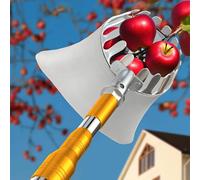 Fruit Picker Pole with Basket, Fruit Tree Picker with Stainless Steel Pole & Soft Basket, for Harvest Picking Cherry, Pear and Peach
