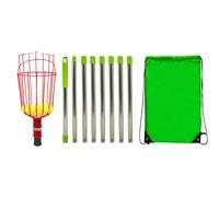 Fruit Picker Pole with Basket - Stainless Steel Telescopic Pole, Lightweight and Portable | Rustproof Detachable Fruit Picking Tool for Plum, Pear, Lemon, Apricot, Ideal for Orchard and Garden Use