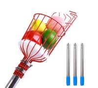 Fruit Picker Pole with Basket, with Protective Foam Pad, Stainless Steel Tree for Apple, Pear, Lemon, Orange(1.2m)