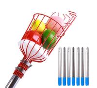 Fruit Picker Pole with Basket, with Protective Foam Pad, Stainless Steel Tree for Apple, Pear, Lemon, Orange(2.8m)