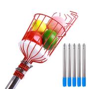 Fruit Picker Pole with Basket, with Protective Foam Pad, Stainless Steel Tree for Apple, Pear, Lemon, Orange(2m)