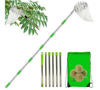 Fruit Picker - Stainless Steel Cotton Basket Head, Telescopic Pole Extension, Non Slip Grip Handle Harvester, Portable Agricultural Tool | Orchards, Citrus Groves, Farm Gardens, Peach Trees, High Alti