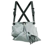 Fruit Picking Bags, Canvas Adjustable Fruit Harvesting Bag With Shoulder Straps,Side Pockets, And Bottom Drawstring For Orchards, Farms, And Gardens(Shallow blue gray)