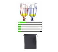 Fruit Picking Tool Aluminum Alloy Connector Basket Head with Extension Rod for Backyard Branch Reach, Garden Harvest Upkeep Long Reach Fruit Picker Basket Head Extension Rod Backyard