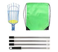 Fruit Picking with Basket Telescoping Heavy Duty Sturdy Aluminium Telescoping Extension Rod Metal Basket for Picking Telescopic Fruit Gatherer