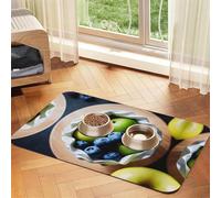 Fruit Picture Absorbent Leather Pet Tablecloth Non-Slip Dining Pad For Puppy Kitten Food Water Bowls