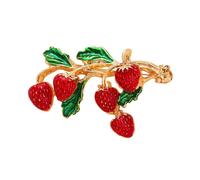 Fruit Pin, Oil Dripping Enamel Brooch Strawberry Banana Pomegranate Cherry Alloy, For Suit Lapel Sweater Cardigan Coat Bag Accessory (Red1)