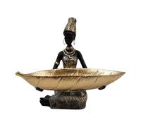 Fruit Plate, Candy Serving Trays with African Woman Design, Decorative Elegant Resin Ornament Candy Restaurant Display Dessert for Wedding Reception Living Room Holiday Entertaining