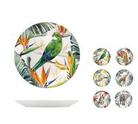 Fruit Plates H&H Exotic 6 Pieces Ø21Cm In Porcelain Made In Italy