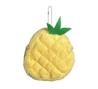 Fruit Plush Pound - Flexible Portable Suitcase Zipper, Funny Storage Bag, Creative Colourful Design | Fantasy Chip Holder for Women Student Travel Friends Present, Yellow (pineapple), see description