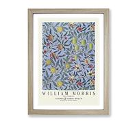 Fruit & Pomegranate With Border By William Morris Classic Painting Framed Wall Art Print, Ready to Hang Picture for Living Room Bedroom Home Office Décor, Oak A2 (64 x 46 cm)