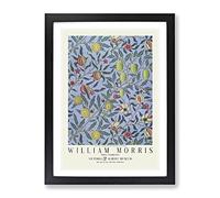 Fruit & Pomegranate With Border By William Morris Classic Painting Framed Wall Art Print, Ready to Hang Picture for Living Room Bedroom Home Office Décor, Black A2 (64 x 46 cm)