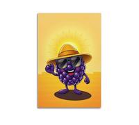 Fruit Poster Anthro Blackberry Straw Hat Black Shades OK Poster Wall Art Canvas Aesthetic Cover Painting for Living Room Bed Room 20x30inch(50x75cm) Unframe-style