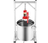 Fruit Press Stainless Steel Cider Press with Hydraulic Jack, Ideal for Home Wineries and Restaurants