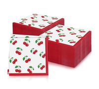 Fruit Printed Napkins, Red Cherry Napkins, Soft Table Decorations for Birthday Party Table Decorations, Wedding Anniversaries, Baby Showers