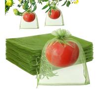 Fruit Protection Bags | 100 Pieces Organza Gift Bag Mesh netcover | Reusable Vegetable Net Cover Drawstring 6X8Inch Barrier Protector for Grape Tomato Garden Veggies Strawberry Mango Blueberry