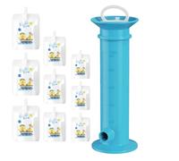 Fruit Puree Squeezer - Lightweight 180g Pouch Filler Tool, Food Safe PP Construction, 15 Leakage Proof Pouches Included | Convenient Food Preparation Station for Homemade Fruit Veggie Blends