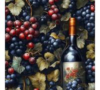 Fruit Purple Grapes Peel and Stick Wallpaper 0.52×20 m Removable Self Adhesive Wine Bottle Contact Paper Sticky Back Thicken Waterproof Matte Wall Paper for Living Room Bedroom Furniture Decorate