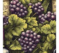 Fruit Purple Grapes Self Adhesive Wallpaper Wine Bottle Contact Paper Peel and Stick Wallpaper Thicken Waterproof Matte with Sticky Back Canvas Wall Cabinets Furniture Stickers Decorate 0.52×20 m