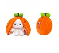 Fruit Rabbit Plush Toy,Reversible Bunny Carrot Strawberry Pillow，Orange | Vegetable Fruit Transformer Bunny Plush Pillow Stuffed Animal Toy for Girls Boys Easter Children's Day and Birthday Gifts