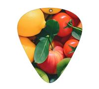 Fruit Rainbow 12 Pcs Guitar Picks, 0.46mm/0.71mm/0.96mm Thickness, Guitar Plectrum With Storage Case For Acoustic-Electric Guitar Ukulele Bass