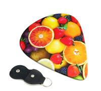 Fruit Rainbow Guitar Picks 6-Pack - Pick Set (0.46mm / 0.71mm / 0.96mm) Suitable For Guitar And Ukulele Playing