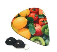 Fruit Rainbow Guitar Plectrums, 6 Guitar Plectrums, Double Sided Printing, For Acoustic Guitar, Bass, Ukulele, Electric Guitar (0.46 Mm 0.71 Mm 0.96 Mm)