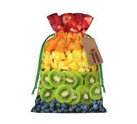 Fruit Rainbow Print Drawstring Gift Bags,For Holiday Season,Birthdays,Anniversaries And Any Special Occasion