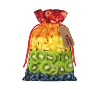 Fruit Rainbow Print Drawstring Gift Bags,For Holiday Season,Birthdays,Anniversaries And Any Special Occasion