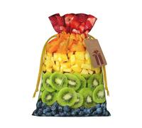 Fruit Rainbow Print Drawstring Gift Bags,For Holiday Season,Birthdays,Anniversaries And Any Special Occasion