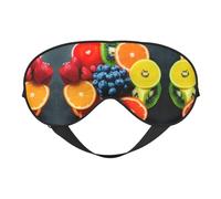 Fruit Rainbow Print Sleep Eye Mask with Adjustable Strap Soft for Airplane Travel Relax Yoga Nap Meditation