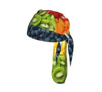 Fruit Rainbow Printed Quick Drying Cycling Cap, Breathable Mesh Bandana Helmet Liner, for Running Fishing
