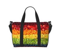 Fruit Rainbow Printed Travel Duffel Bag Foldable Gym Duffel Bag Suitable for Travel Work Gym etc