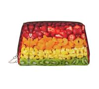 Fruit Rainbow Printed Zippered Toiletry Bag, Wide Open Storage Case for Personal Care Items and Cosmetics