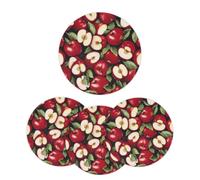 Fruit Red Apples Braided Placemats Set of 4