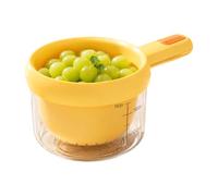 Fruit Rinse Basket Double Layer Drain Bowl with Measurement Marks, PET PP Prep Container for Kitchen Counter Use Produce Washing Basket Kitchen Drain Bowl Fruit Rinse Colander Vegetable Prep Drainer