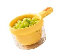 Fruit Rinse Basket Double Layer Drain Bowl with Measurement Marks, PET PP Prep Container for Kitchen Counter Use Produce Washing Basket Kitchen Drain Bowl Fruit Rinse Colander Vegetable Prep Drainer