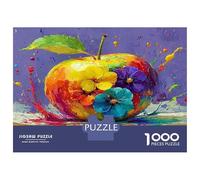 Fruit Series 1000 Piece Adult Puzzle - Recycled Cardboard & Anxiety Relief Mindful Activity Psychedelic Apple Art - Puzzle for The Whole Family 38x26cm/1000pcs Housewarming Gift for Families